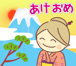 Sticker of girl and dog sticker #14077909