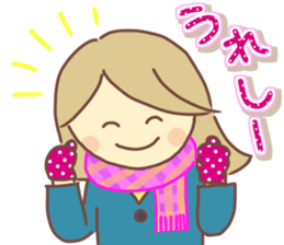 Sticker of girl and dog sticker #14077910