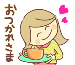 Sticker of girl and dog sticker #14077916