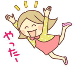 Sticker of girl and dog sticker #14077917