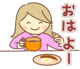 Sticker of girl and dog sticker #14077918