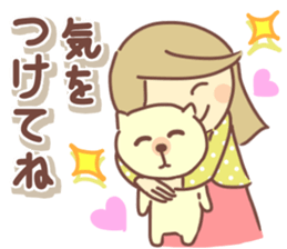 Sticker of girl and dog sticker #14077919