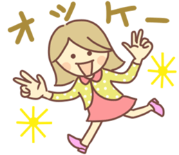 Sticker of girl and dog sticker #14077927