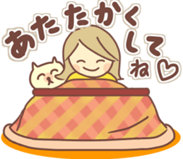 Sticker of girl and dog sticker #14077929