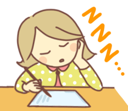 Sticker of girl and dog sticker #14077932