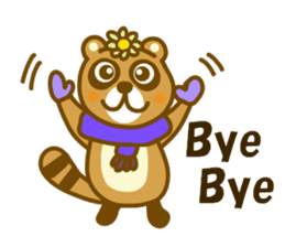Winter and spring raccoon dog sticker #14079822