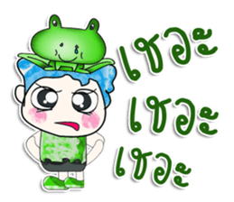 Mr. Hikaru and frog. ^_^ sticker #14081210