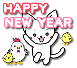 Winter of the happy cat sticker #14081941