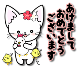 Winter of the happy cat sticker #14081942