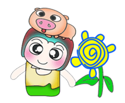 ..Mr. Kosuke and pig.. sticker #14088994