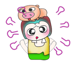 ..Mr. Kosuke and pig.. sticker #14088996