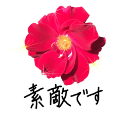 Add flowers to hand-written gentle words sticker #14091048