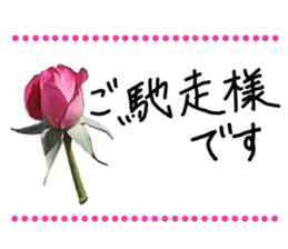 Add flowers to hand-written gentle words sticker #14091051