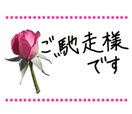 Add flowers to hand-written gentle words sticker #14091051