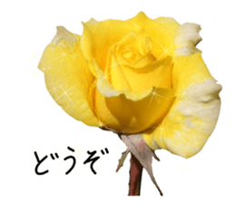 Add flowers to hand-written gentle words sticker #14091075