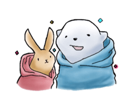 Parka polar bear and rabbit sticker #14093110