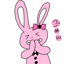 peach rabbit momousa sticker #14093673