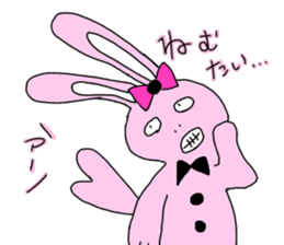 peach rabbit momousa sticker #14093675