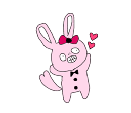 peach rabbit momousa sticker #14093676