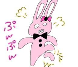 peach rabbit momousa sticker #14093697