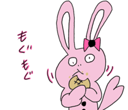 peach rabbit momousa sticker #14093698