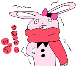 peach rabbit momousa sticker #14093706