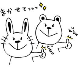 cat and a rabbit and bear cute loosely 2 sticker #14095106