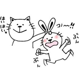 cat and a rabbit and bear cute loosely 2 sticker #14095107