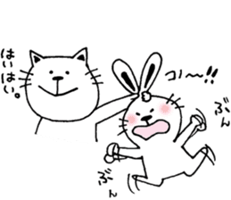 cat and a rabbit and bear cute loosely 2 sticker #14095107
