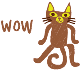 Brown Meaw ; Simple cat sticker #14095678