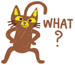 Brown Meaw ; Simple cat sticker #14095679