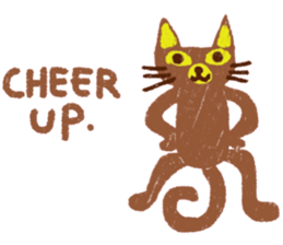 Brown Meaw ; Simple cat sticker #14095681