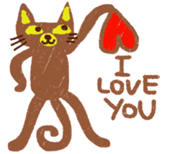 Brown Meaw ; Simple cat sticker #14095682