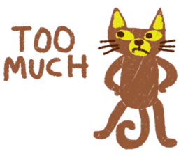 Brown Meaw ; Simple cat sticker #14095684