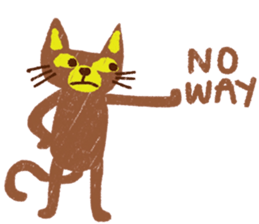 Brown Meaw ; Simple cat sticker #14095685