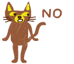 Brown Meaw ; Simple cat sticker #14095689