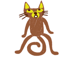 Brown Meaw ; Simple cat sticker #14095690
