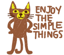 Brown Meaw ; Simple cat sticker #14095696