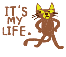 Brown Meaw ; Simple cat sticker #14095700