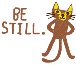 Brown Meaw ; Simple cat sticker #14095702
