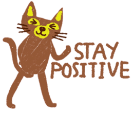 Brown Meaw ; Simple cat sticker #14095703