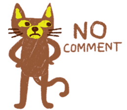 Brown Meaw ; Simple cat sticker #14095705