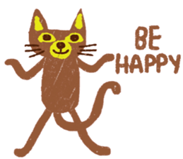 Brown Meaw ; Simple cat sticker #14095709