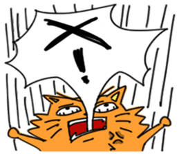 Crying cats orange sticker #14105685