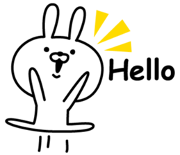 Cheerful rabbit for everyday use English sticker #14111926