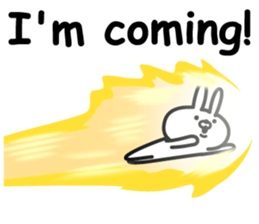 Cheerful rabbit for everyday use English sticker #14111928