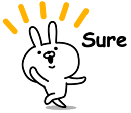 Cheerful rabbit for everyday use English sticker #14111929