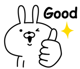 Cheerful rabbit for everyday use English sticker #14111930