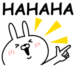 Cheerful rabbit for everyday use English sticker #14111933