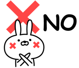 Cheerful rabbit for everyday use English sticker #14111935